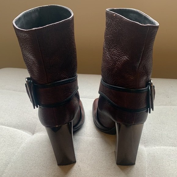 Vicini by Giuseppe Zanotti Leather Luxury Buckle Glass Heel Square Toe Sz 6 #103 - Picture 9 of 15